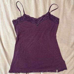 PURPLE Y2K LACE TRIM CAMI
